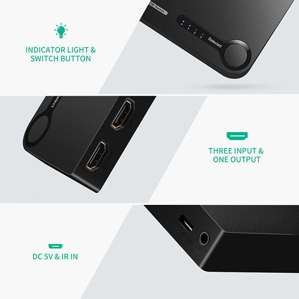 1 X 3 Hdmi Switch - Black (40234)