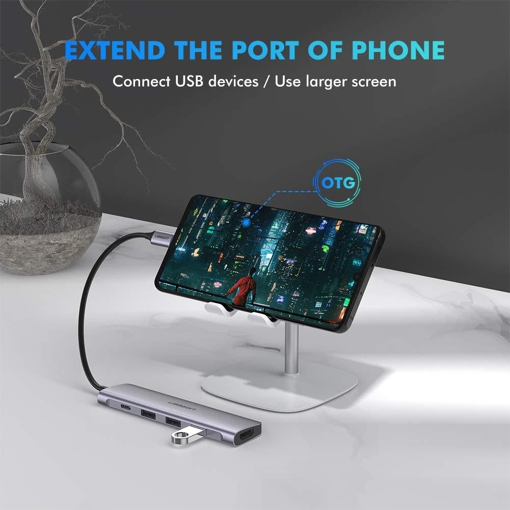 Typec 5 In 1 Adaptor - Hdmi + Usb 3.0*3 + Typec Pd Power Converter