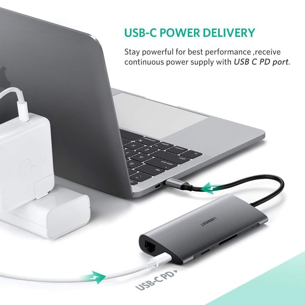 Type C 8 In 1 Multifultion Adaptor Vga/Usb3.0 X 3/Sd/Tf/Typec Pd Protoca