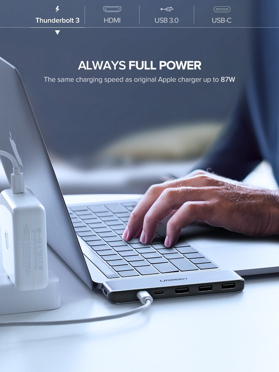 Dual Type-C 5 In 1 To 3*Usb3.0+ Usb-C Female+Pd Converter (50775)