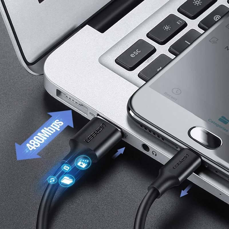 Usb 2.0 A To Micro Usb Cable Nickel Plating 1M Black 60136