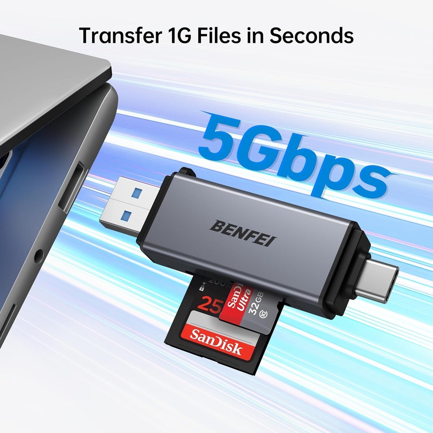 SD Card Reader, USB C to SD Micro SD Card Memory Card Adapter