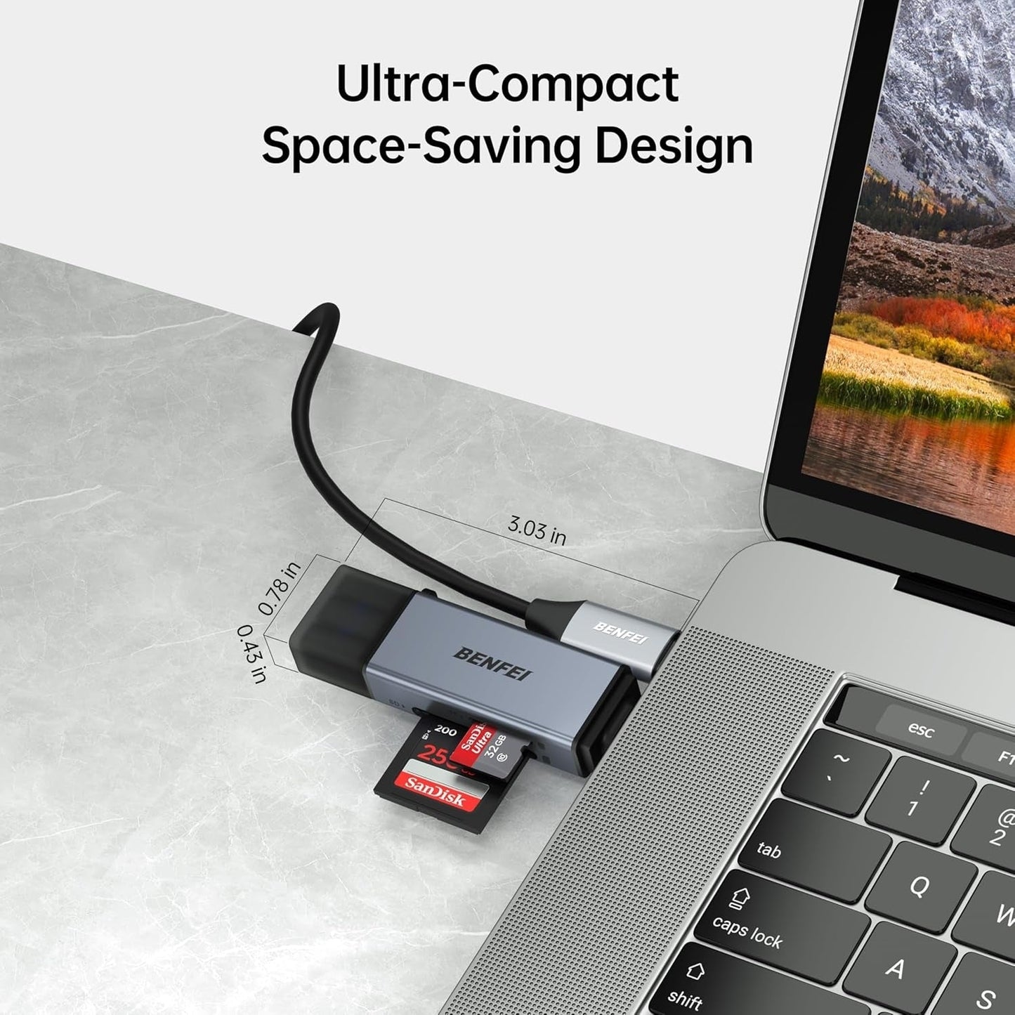 SD Card Reader, USB C to SD Micro SD Card Memory Card Adapter