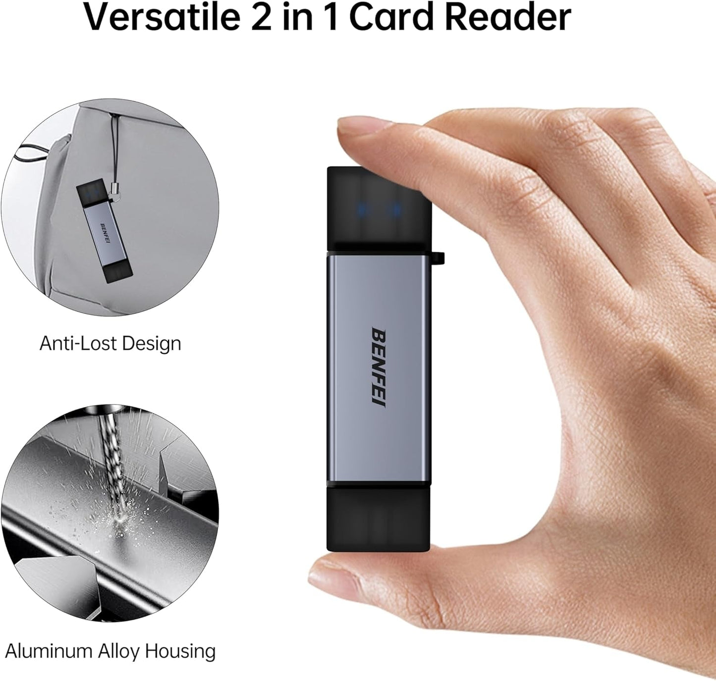SD Card Reader, USB C to SD Micro SD Card Memory Card Adapter