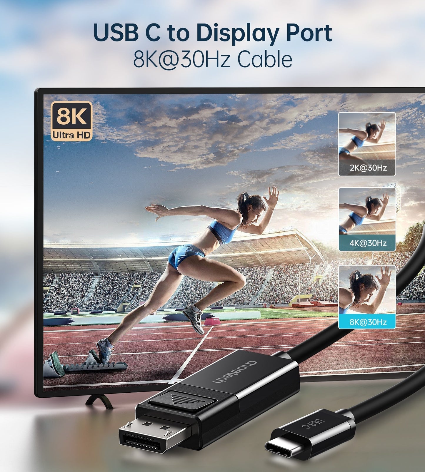 Usb-C To Displayport Cable 8K@30Hz 1.8M Two-Way