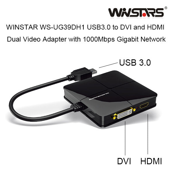 Usb 3.0 Dual Head Display With Gigabit Ethernet Adapter