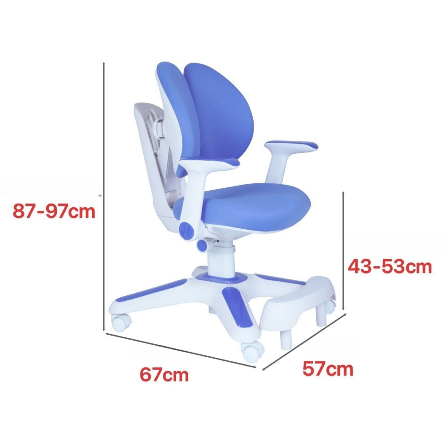 Kids Ergonomic Study Desk & Chair Set - Blue/Pink