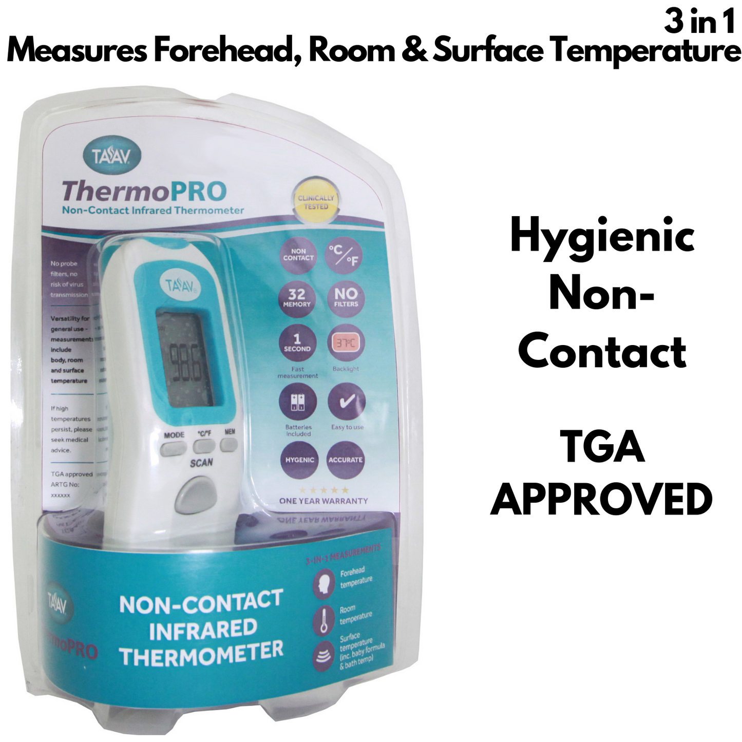 Veratemp Non-Contact Baby Thermometer Infrared Lcd Ir