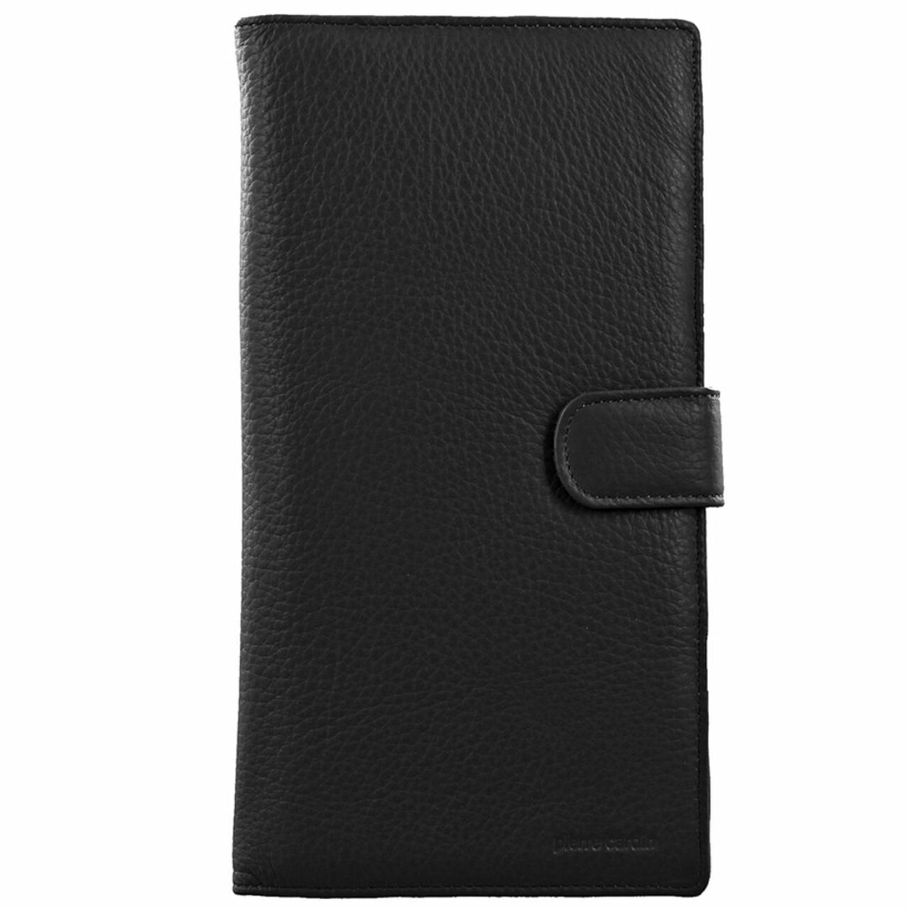 Leather Passport Holder Travel Wallet W/ Rfid Protection - Black