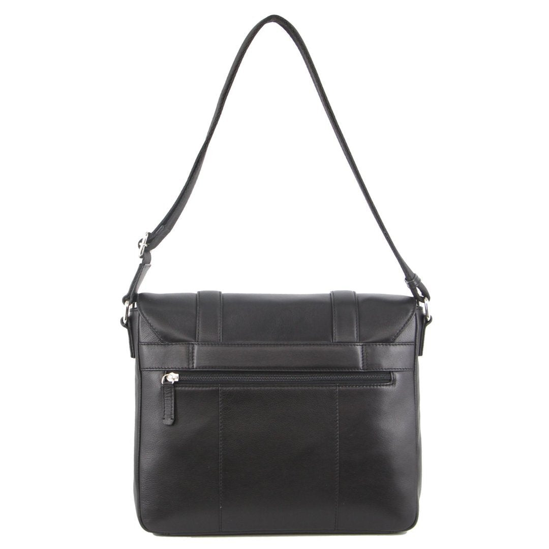 Pierre Cardin Pebbled Leather 13" Laptop Bag - Black