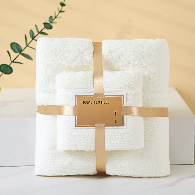 Soft Beige Absorbent Towel Set - Wrap & Bath Towels