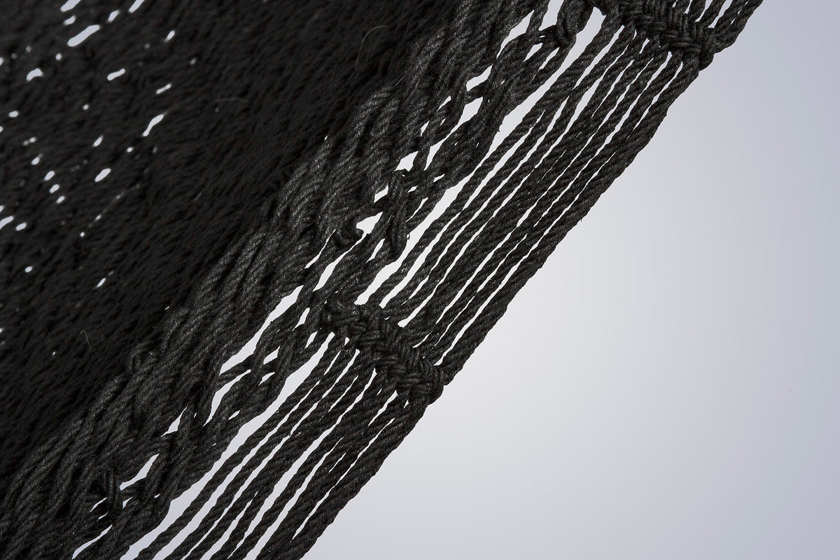 King Size Outdoor Cotton Mexican Hammock In Black
