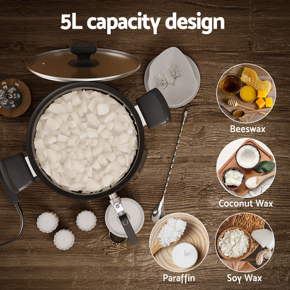 5L Wax Melter Candle Making 1200W Pot Quick Pour Spout Soy Soap