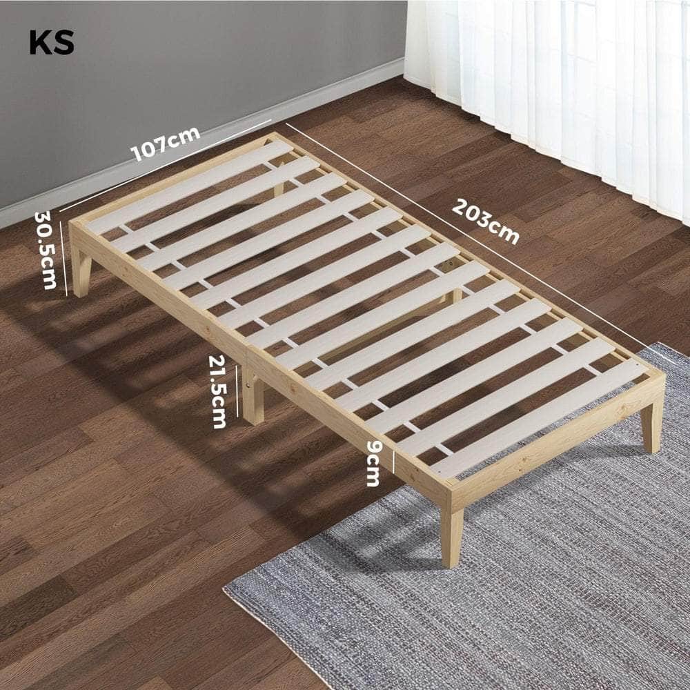 Bed Frame King Single Pine Wood Bed Base