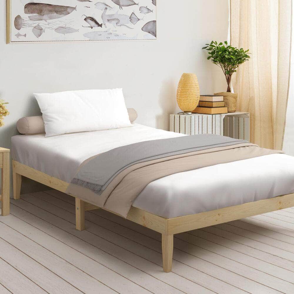 Bed Frame King Single Pine Wood Bed Base