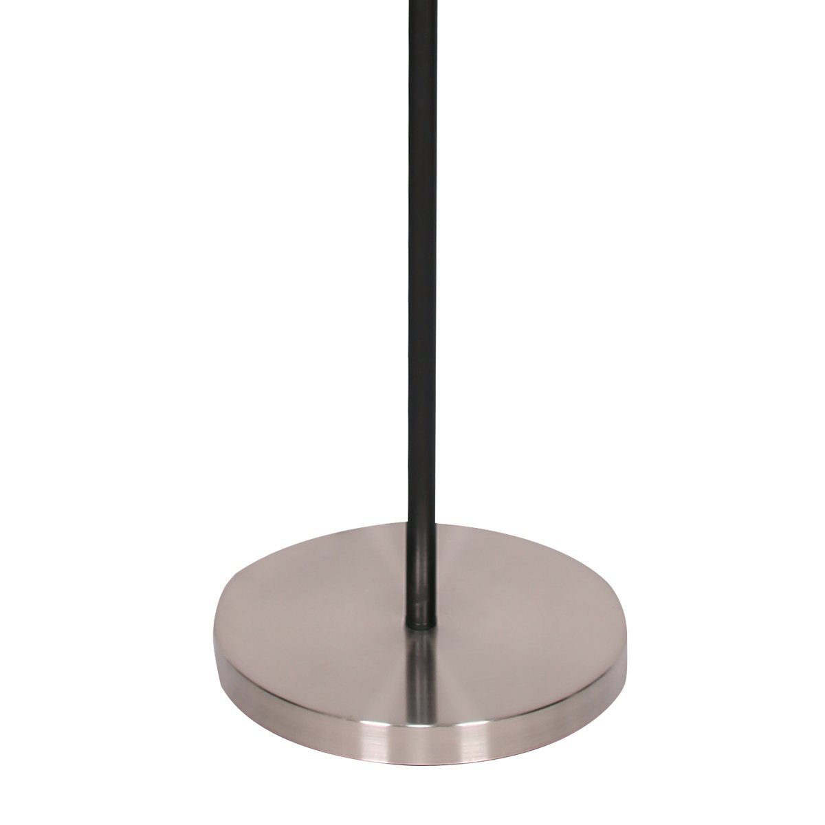 3-Shade Metal Floor Lamp Nickel & Matte Black Finish