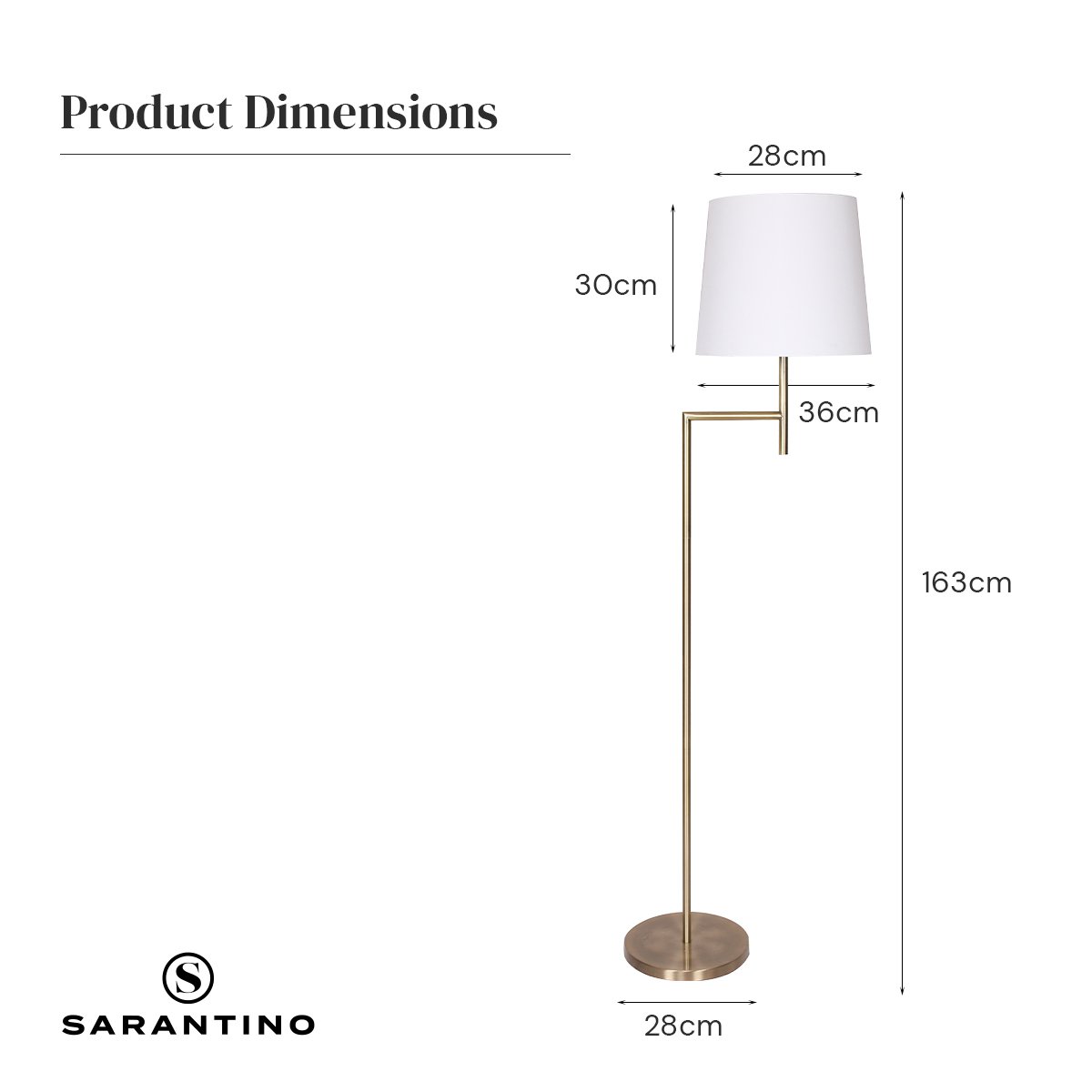 Metal Floor Lamp - Antique Brass