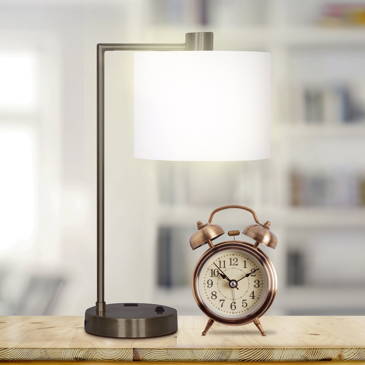 Metal Task Lamp with USB Port - Bronze