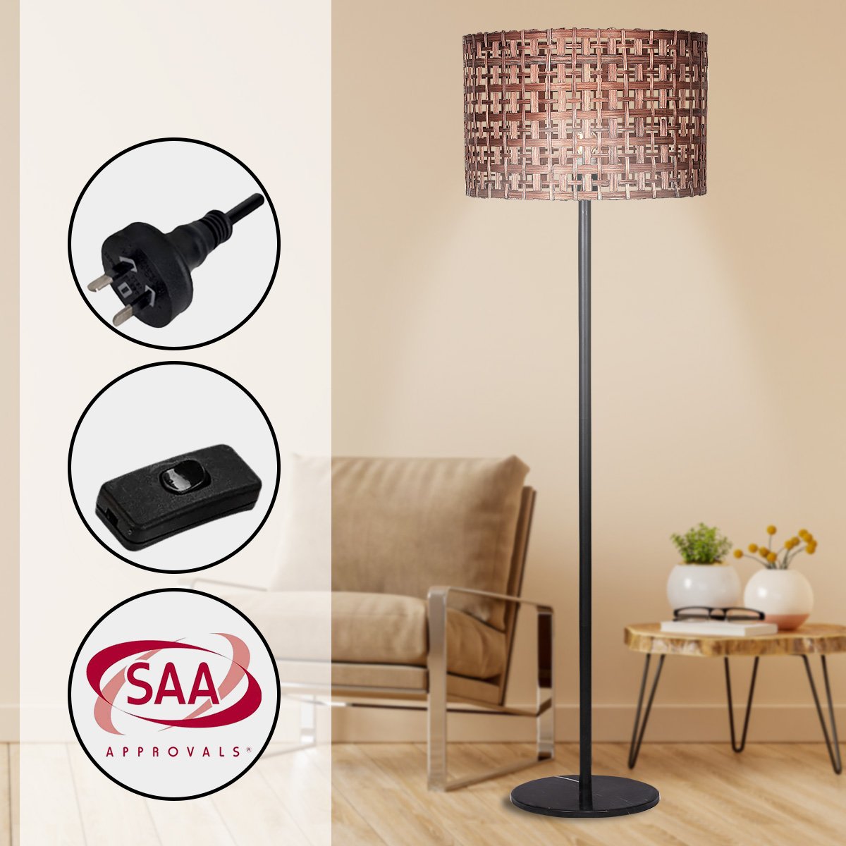 Natural Harmony Rattan Floor Lamp