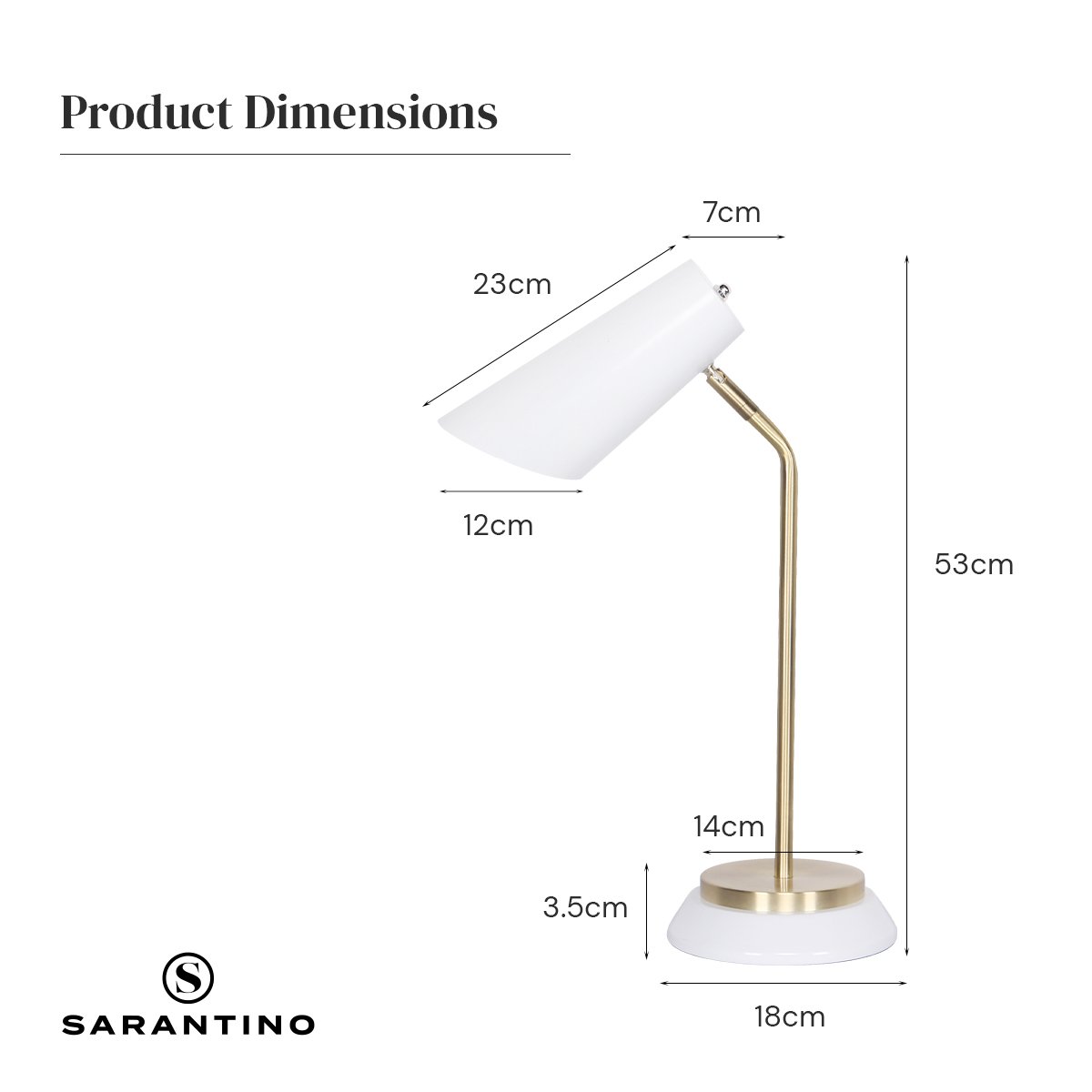 White/Brass Table Lamp