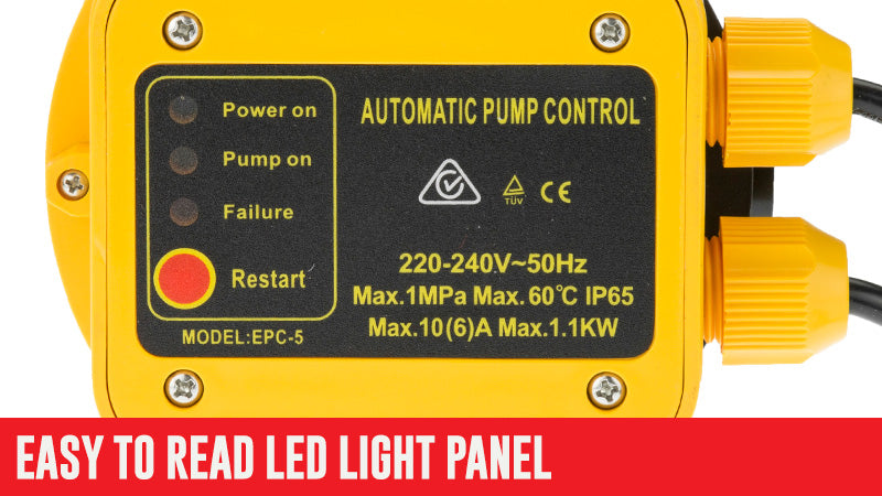 Automatic Water Pump Pressure Controller Switch - Yellow