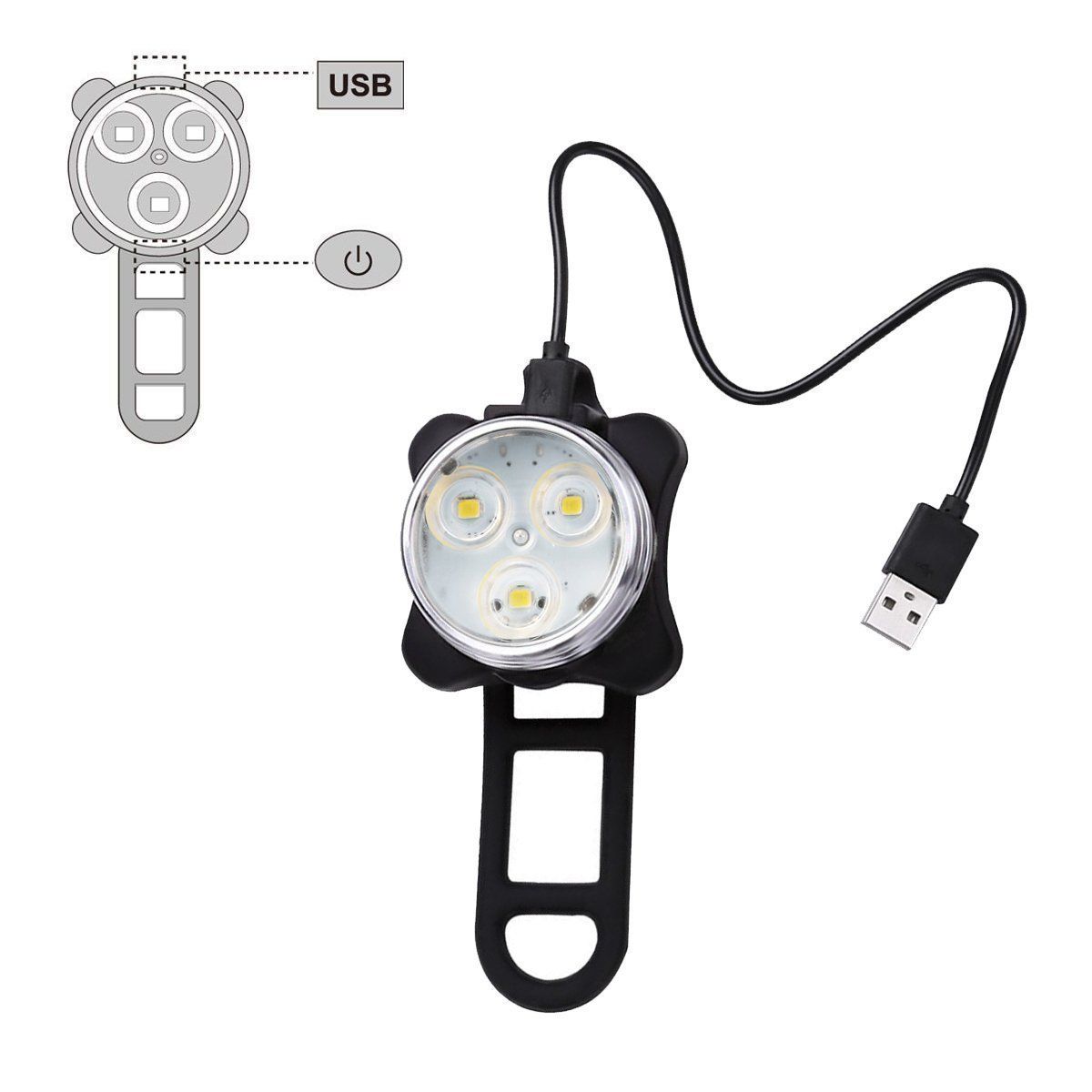 Waterproof Usb Rechargeable Bicycle Bike Lights