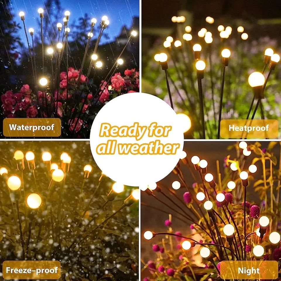 2PACK Solar Firefly Garden Light Swaying Outdoor Waterproof Lamp Landscape Decor