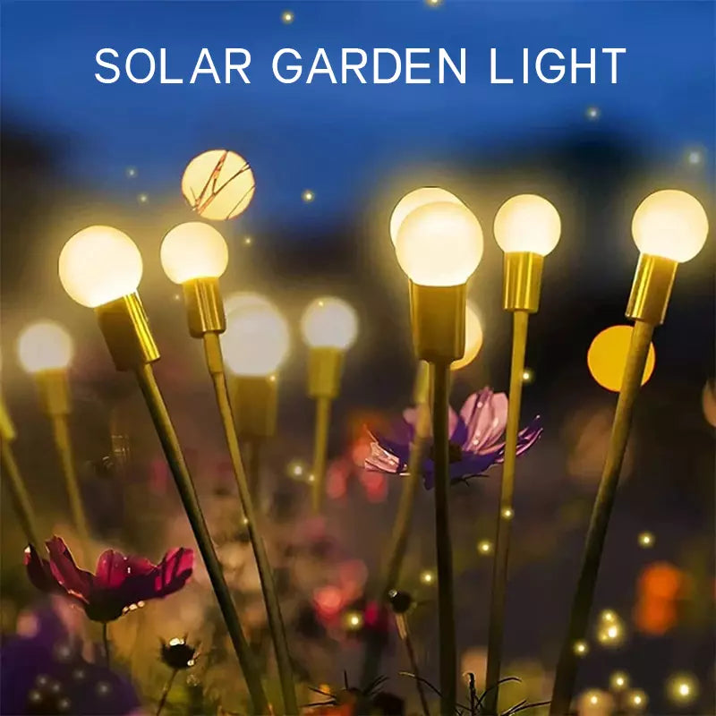 2PACK Solar Firefly Garden Light Swaying Outdoor Waterproof Lamp Landscape Decor