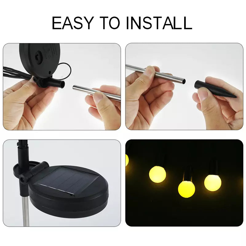 2PACK Solar Firefly Garden Light Swaying Outdoor Waterproof Lamp Landscape Decor