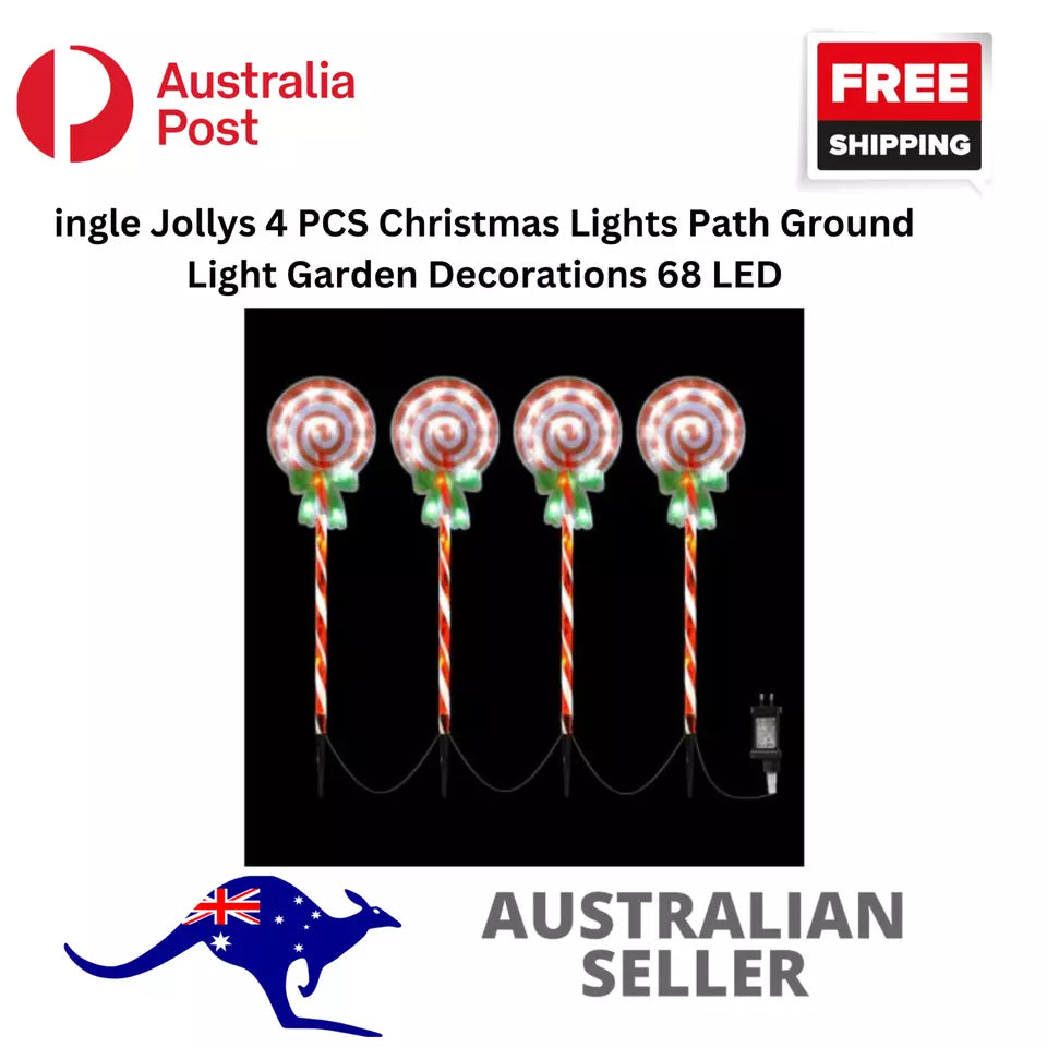 ingle Jollys 4 PCS Christmas Lights Path Ground Light Garden Decorations 68 LED