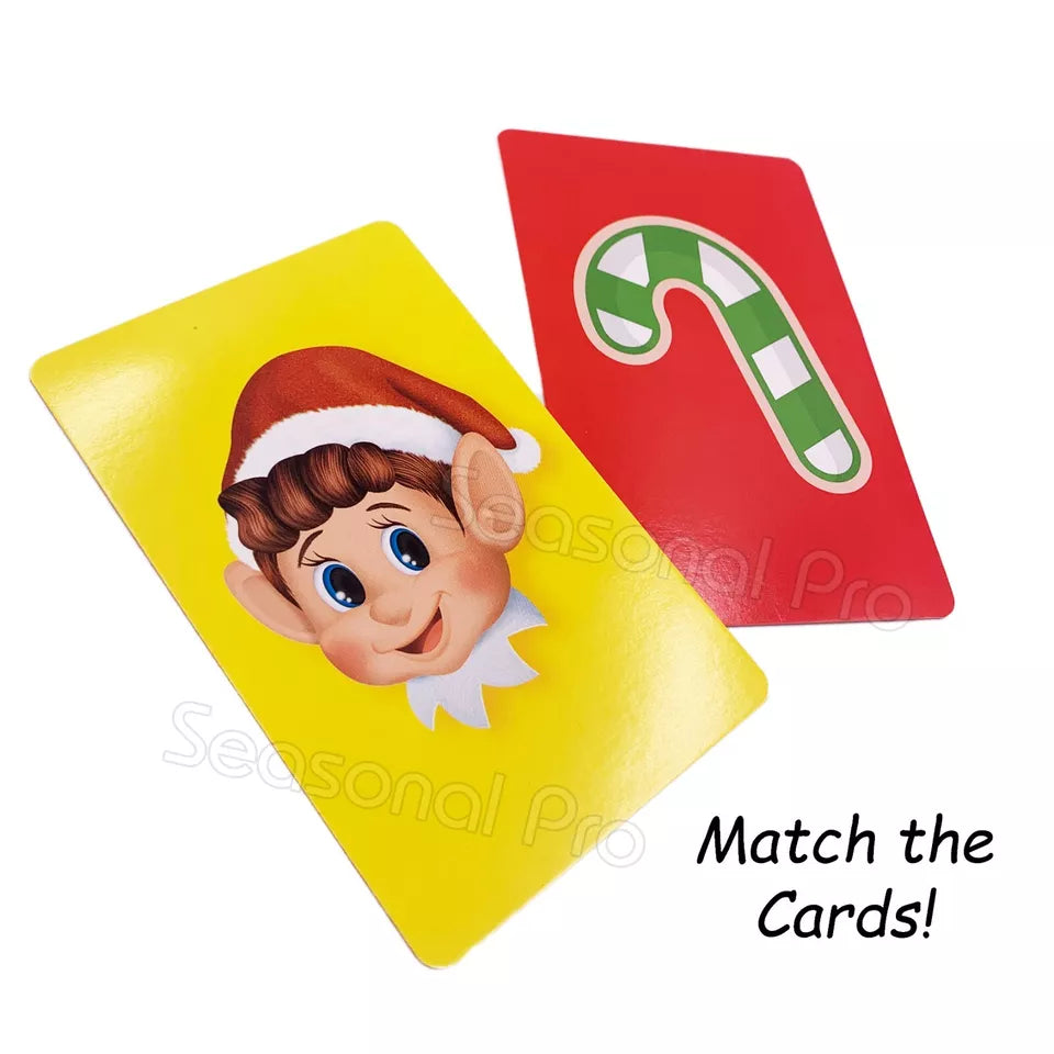 Christmas Kids Family Jumbo Elf Snap Card Games Xmas Playing Cards +3 Uno Cards AU