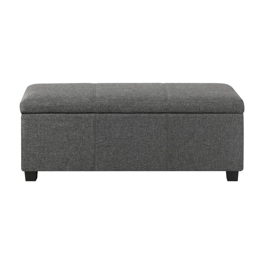 Storage Ottoman Linen Fabric Large