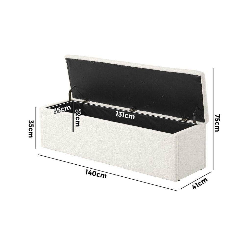 Storage Ottoman XL Sherpa White