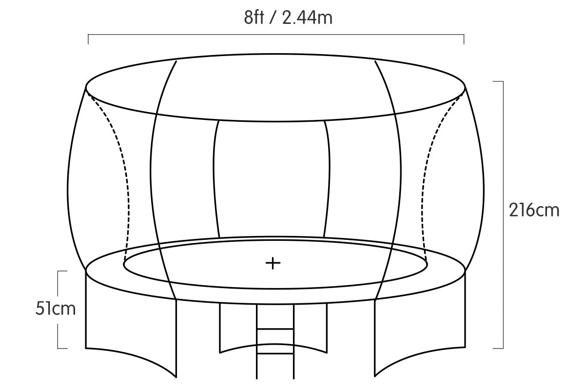 Kahuna Trampoline 8 ft with Basketball set - Orange