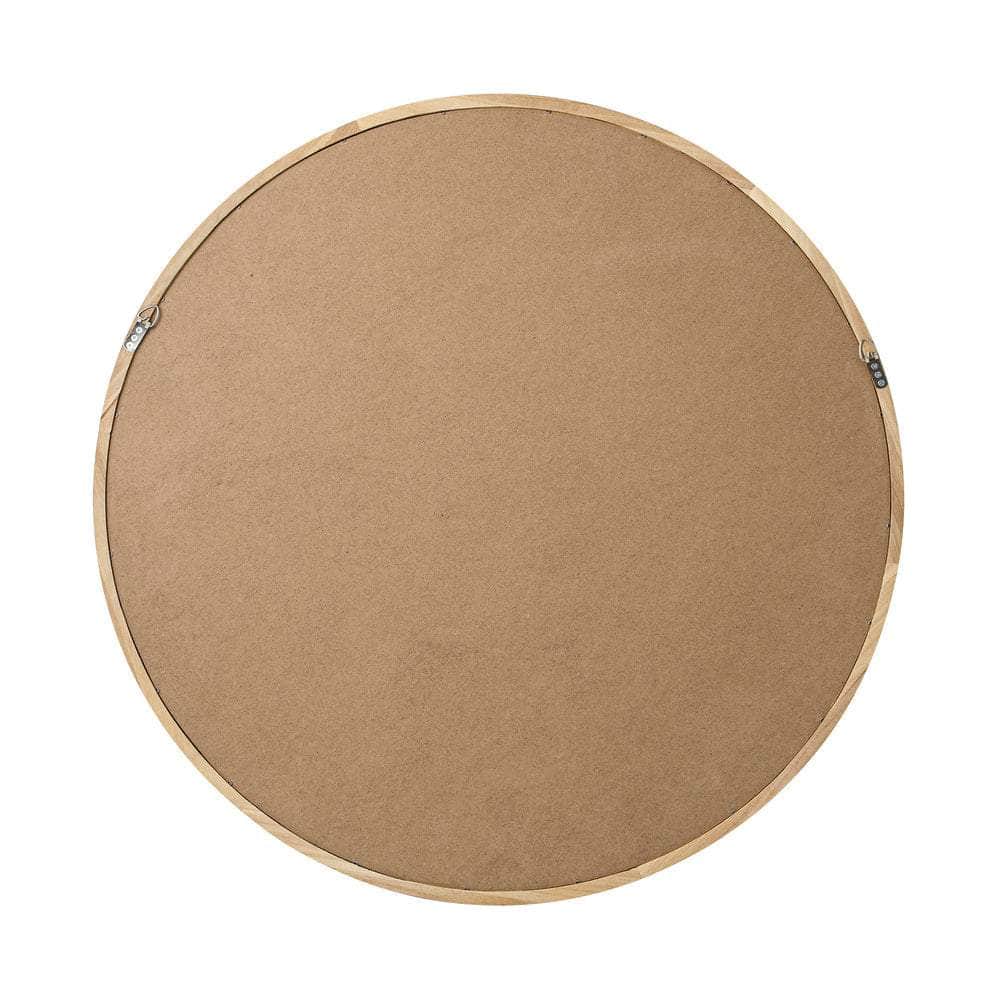 Wall Mirror with Wood Frame 80cm Round