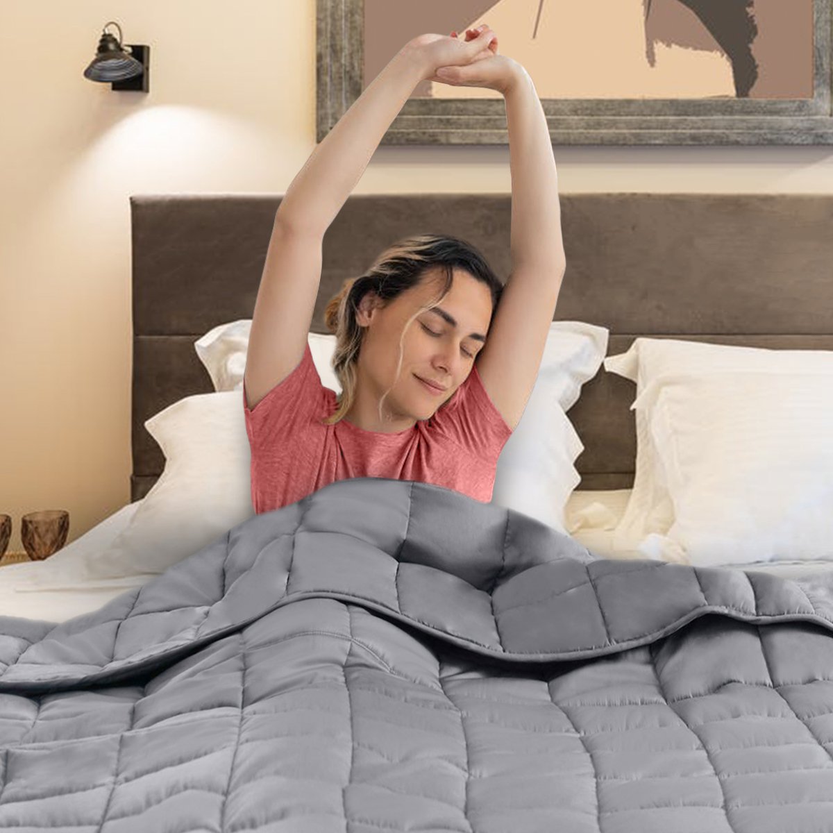 Laura Hill Weighted Blanket Heavy Kids Quilt Doona 9Kg - Grey