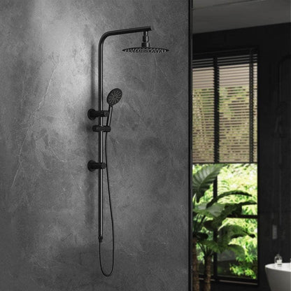 10" Rain Shower Head Set Round 3-Mode Black
