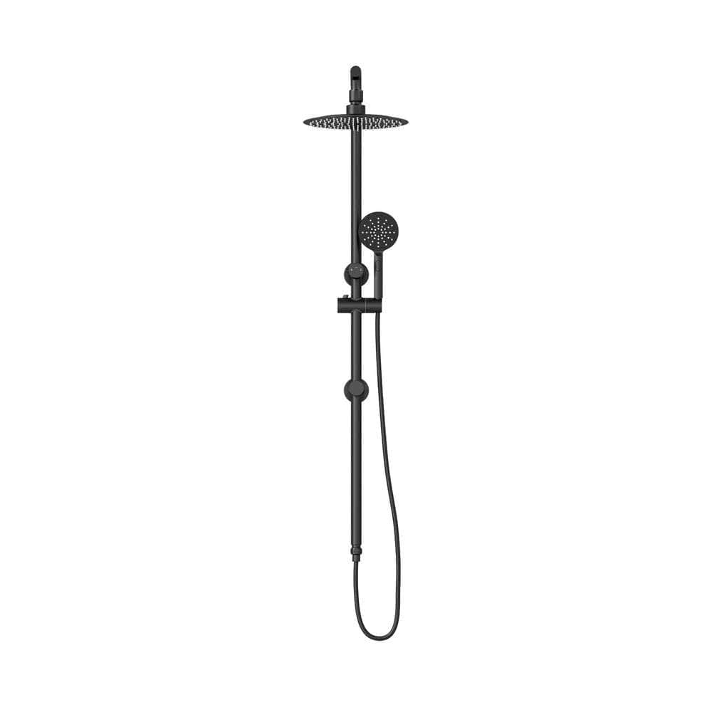 10" Rain Shower Head Set Round 3-Mode Black