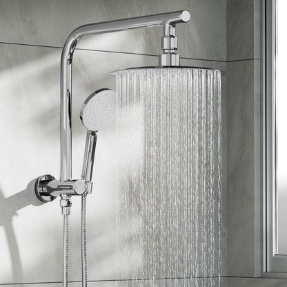 10" Rain Shower Head Set Round 3-Mode Gooseneck Chrome