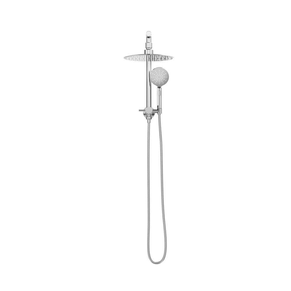 10" Rain Shower Head Set Round 3-Mode Gooseneck Chrome