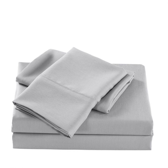Luxury Bamboo Cooling 2000 TC Sheet Set Single Stonewash Grey