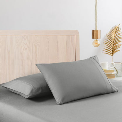 Luxury Bamboo Cooling 2000 TC Sheet Set Single Cloud Grey