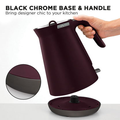 1.5L Aspect Black Chrome Kettle - Maroon