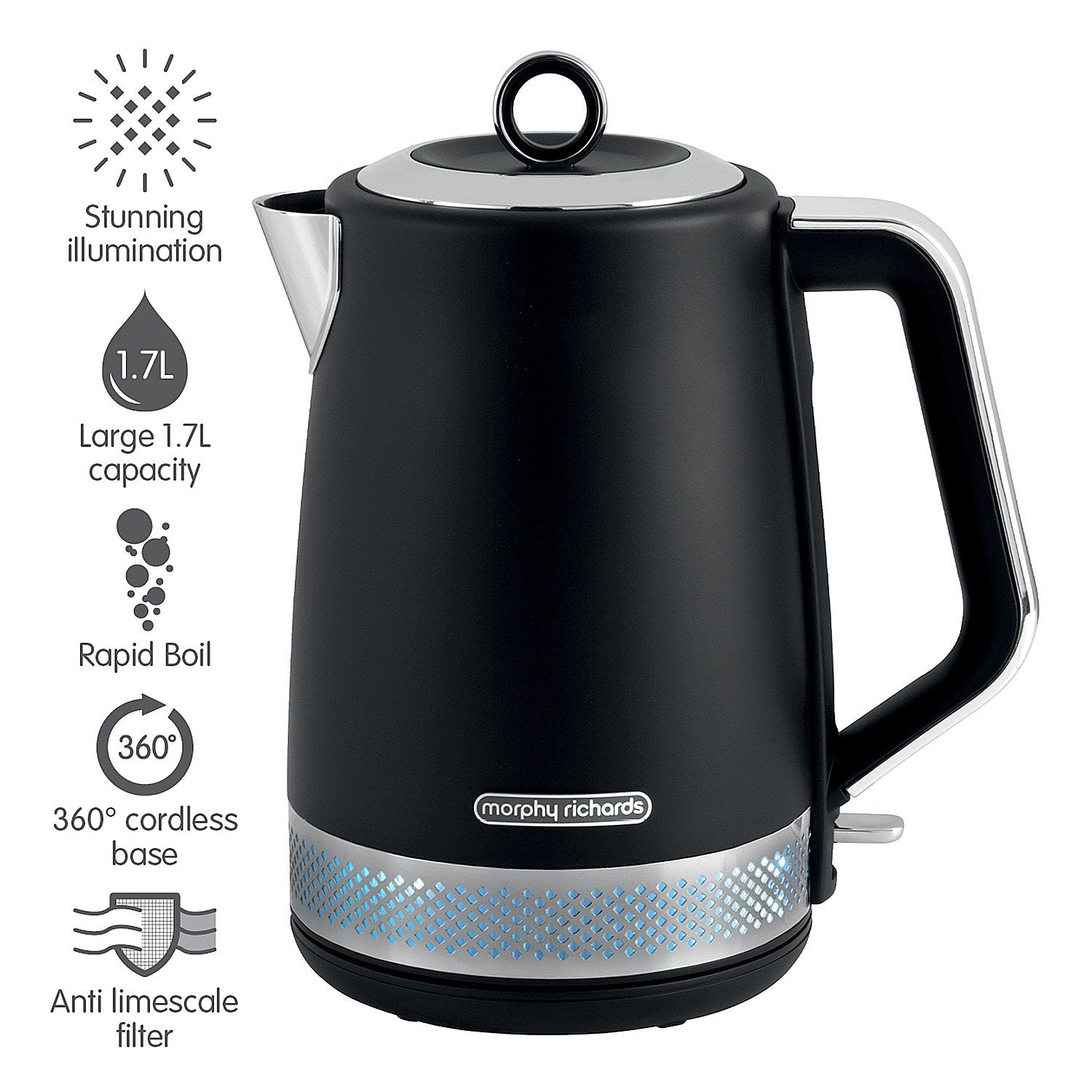1.7L Illumination Jug Kettle - Black