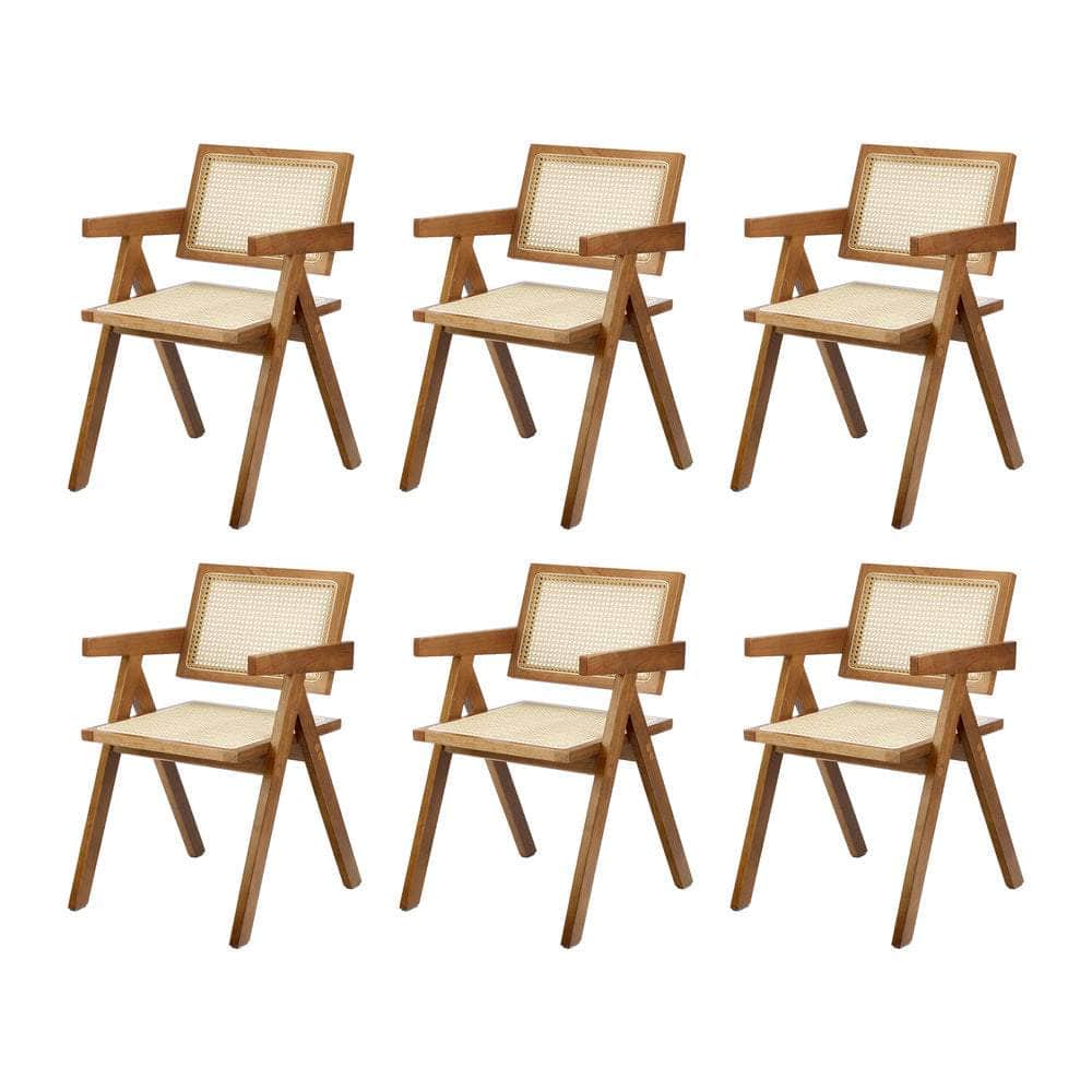 180cm Rectangular Dining Table with 4PCS Dining Chairs Wooden Walnut