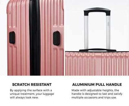 28" Luggage Suitcase Trolley Set Travel TSA Lock ABS Case Pink