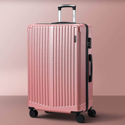 28" Luggage Suitcase Trolley Set Travel TSA Lock ABS Case Pink