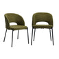 2x Armchair Dining Chair Sherpa Green&Black