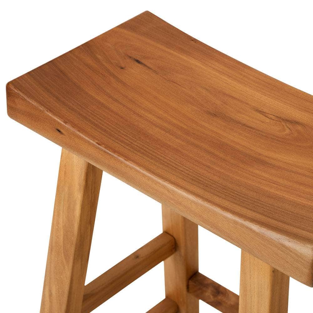 2X Bar Stool Wooden Counter Chairs Natural