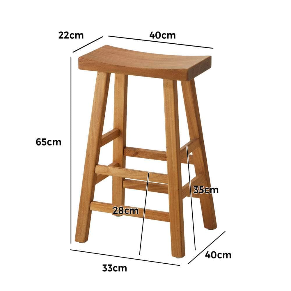 2X Bar Stool Wooden Counter Chairs Natural